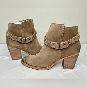 Sam Edelman Women's Minetta Suede Block Heel Ankle Brown Boots Size 7.5